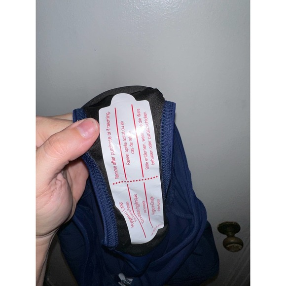 Lands’ End Navy/white tankini and swim shorts - Picture 8 of 10